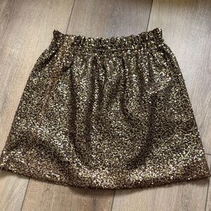 J. Crew Gold Sequin Mini Skirt with Pockets